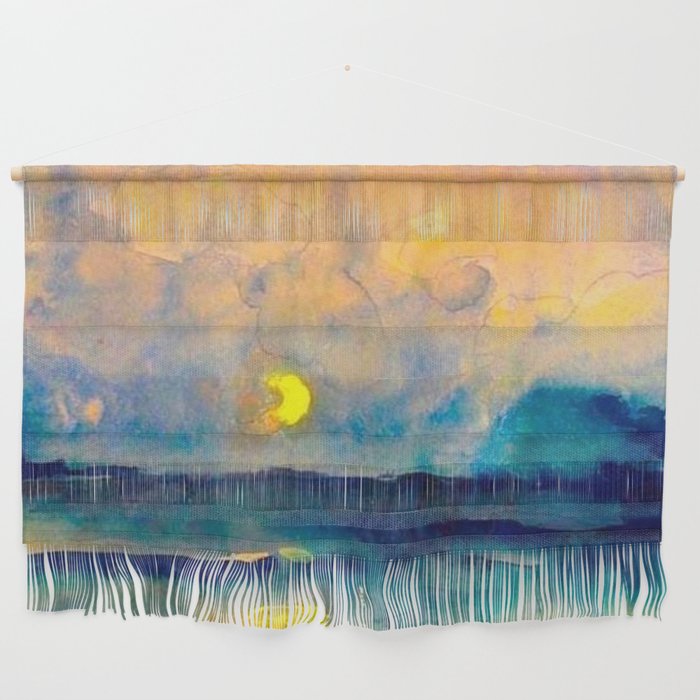 Yellow Moon (Over the Sea) landscape painting by Emil Nolde Wall Hanging Gallery Image 1