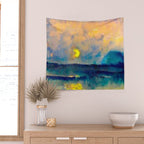 Yellow Moon (Over the Sea) landscape painting by Emil Nolde Wall Tapestry Gallery Image 2