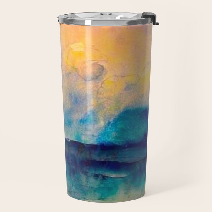 Yellow Moon (Over the Sea) landscape painting by Emil Nolde Travel Mug Gallery Image 2