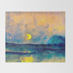 Yellow Moon (Over the Sea) landscape painting by Emil Nolde Throw Blanket Gallery Image 2