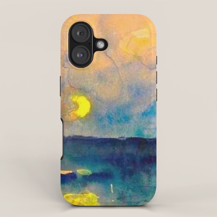 Yellow Moon (Over the Sea) landscape painting by Emil Nolde iPhone Case Gallery Image 1