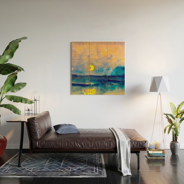 Yellow Moon (Over the Sea) landscape painting by Emil Nolde Wood Wall Art Gallery Image 2