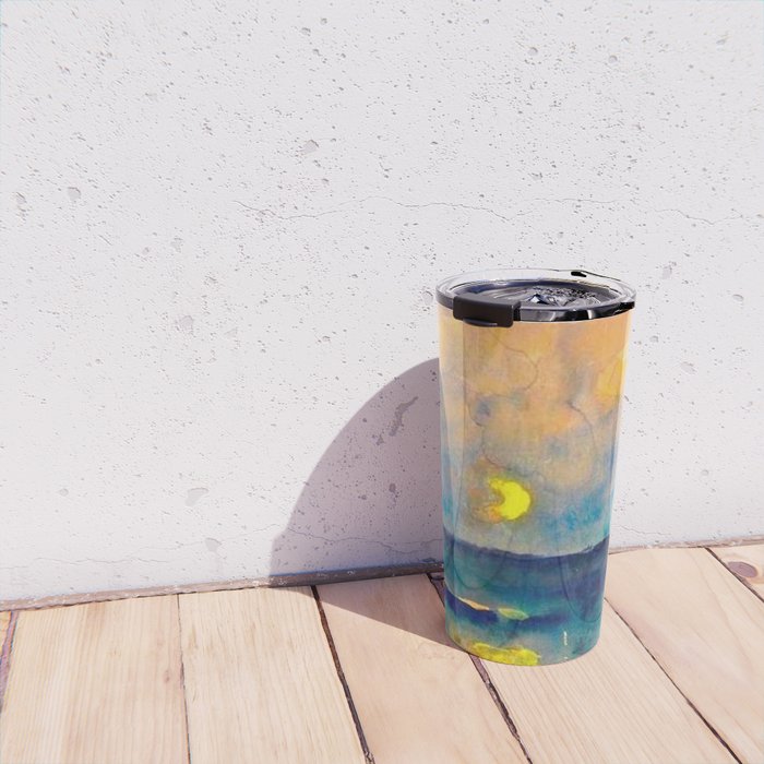 Yellow Moon (Over the Sea) landscape painting by Emil Nolde Travel Mug Gallery Image 4