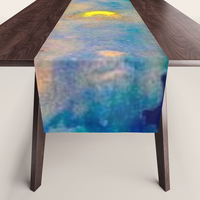 Yellow Moon (Over the Sea) landscape painting by Emil Nolde Table Runner Gallery Image 1