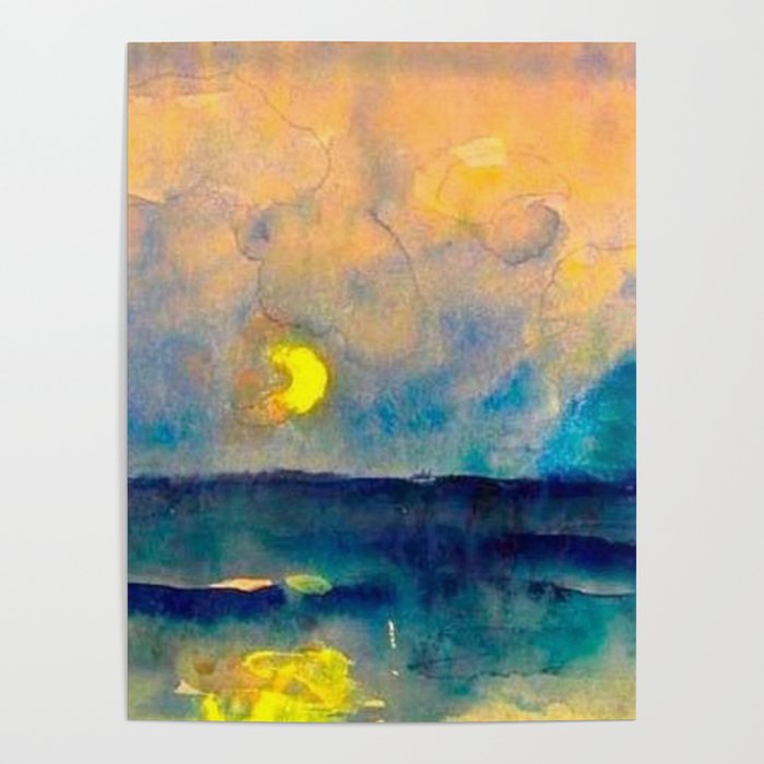 Yellow Moon (Over the Sea) landscape painting by Emil Nolde Poster Gallery Image 4