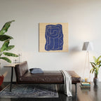 Abstract line art Figure 7  Cobalt Blue Wood Wall Art Gallery Image 2