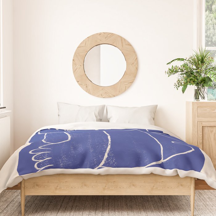 Abstract line art Figure 7  Cobalt Blue Duvet Cover Gallery Image 3