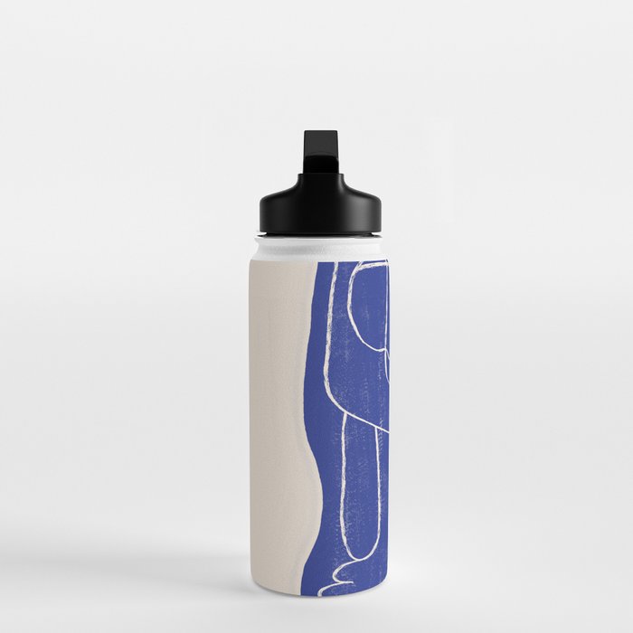 Abstract line art Figure 7  Cobalt Blue Water Bottle Gallery Image 3