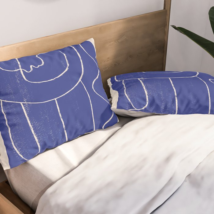 Abstract line art Figure 7  Cobalt Blue Pillow Sham Gallery Image 2