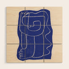 Abstract line art Figure 7  Cobalt Blue Wood Wall Art Gallery Image 1