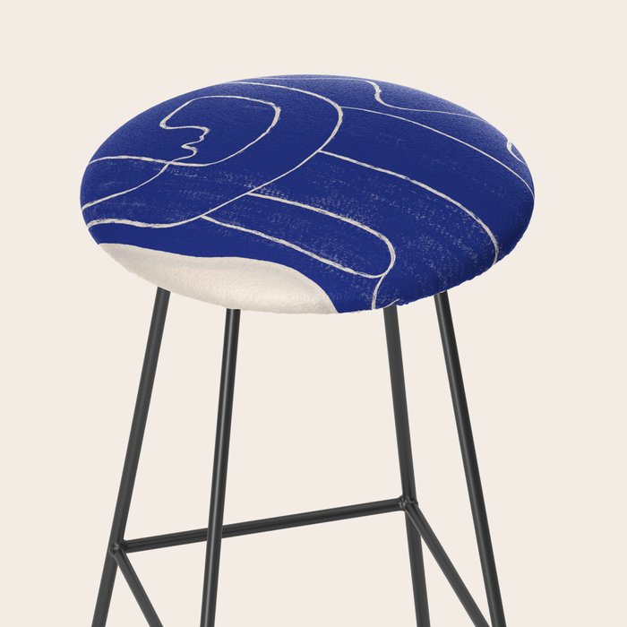 Abstract line art Figure 7  Cobalt Blue Stool Gallery Image 2