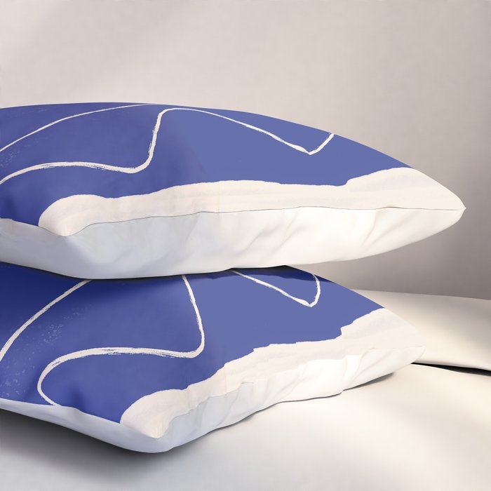 Abstract line art Figure 7  Cobalt Blue Pillow Sham Gallery Image 3