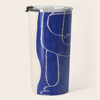 Abstract line art Figure 7  Cobalt Blue Travel Mug Gallery Image 3
