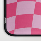Hot Pink Wavy Checkered Pattern Laptop Sleeve Gallery Image 3