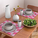 Hot Pink Wavy Checkered Pattern Placemat Gallery Image 2