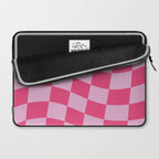 Hot Pink Wavy Checkered Pattern Laptop Sleeve Gallery Image 2