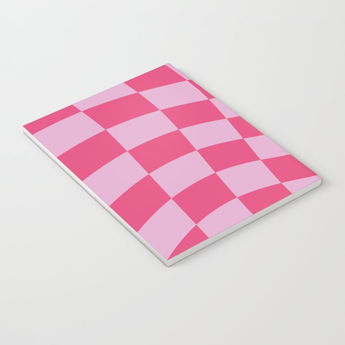 Hot Pink Wavy Checkered Pattern Notebook Gallery Image 3