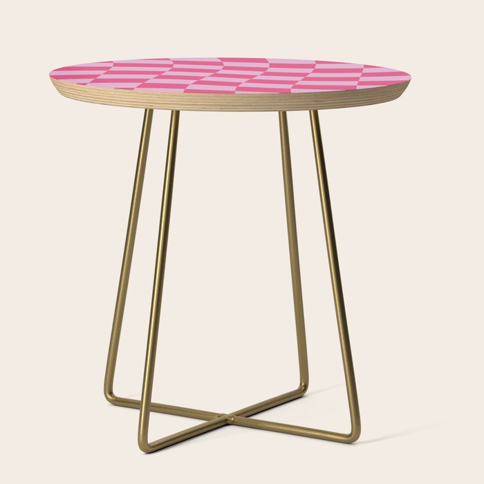 Hot Pink Wavy Checkered Pattern Side Table Gallery Image 1