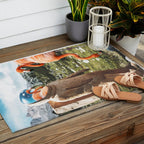 Alternate Reality, Surrealism Digital Photography, Space Flamingo Astronaut Collage Outdoor Rug Gallery Image 2