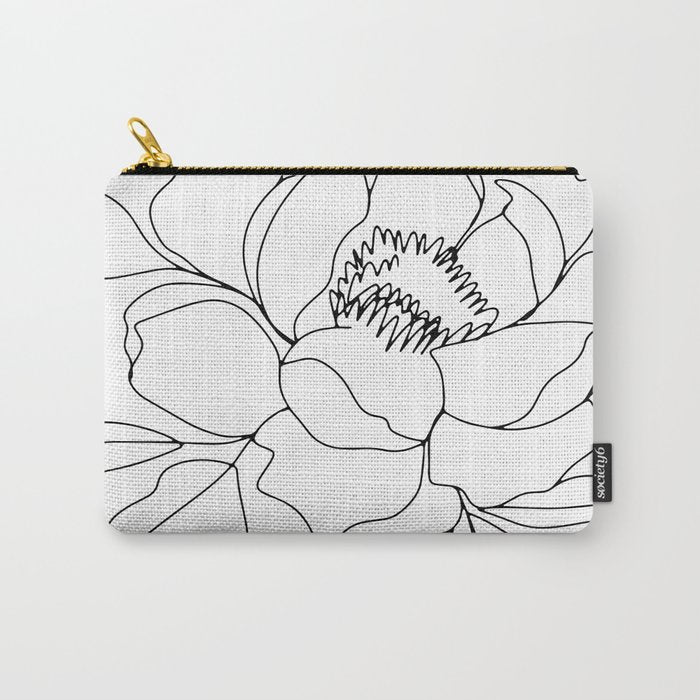 Minimal, Line Art, Floral Prints, Drawing Carry All Pouch Gallery Image 1