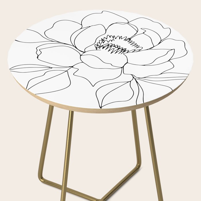 Minimal, Line Art, Floral Prints, Drawing Side Table Gallery Image 2
