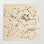 Minimal, Line Art, Floral Prints, Drawing Wood Wall Art Gallery Image 1