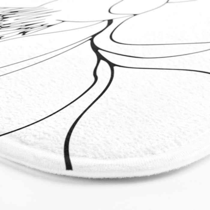 Minimal, Line Art, Floral Prints, Drawing Bath Mat Gallery Image 3