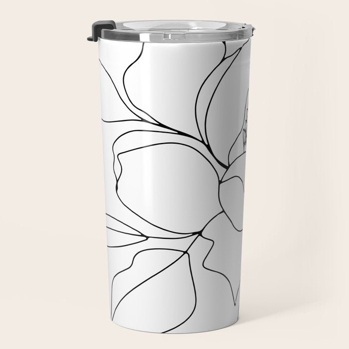 Minimal, Line Art, Floral Prints, Drawing Travel Mug Gallery Image 3