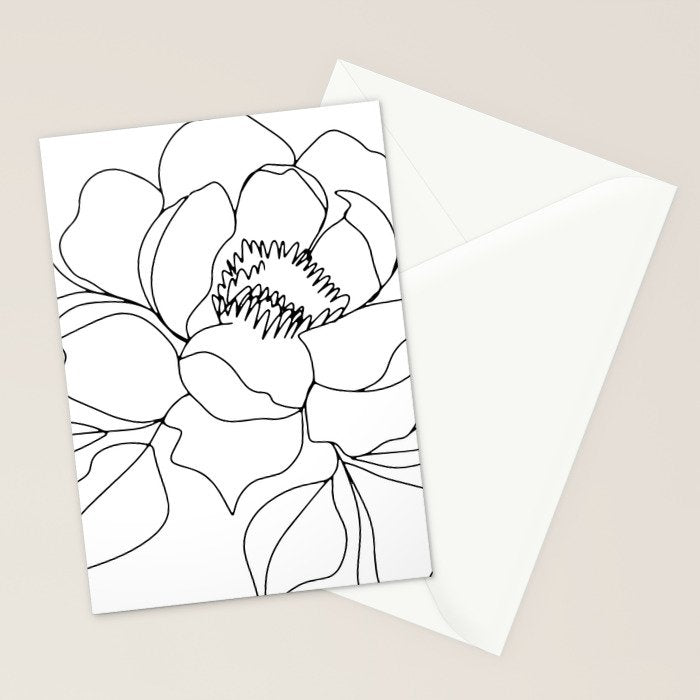 Minimal, Line Art, Floral Prints, Drawing Stationery Card Gallery Image 2