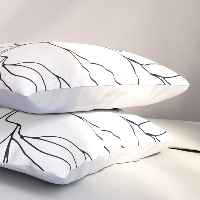 Minimal, Line Art, Floral Prints, Drawing Pillow Sham Gallery Image 3