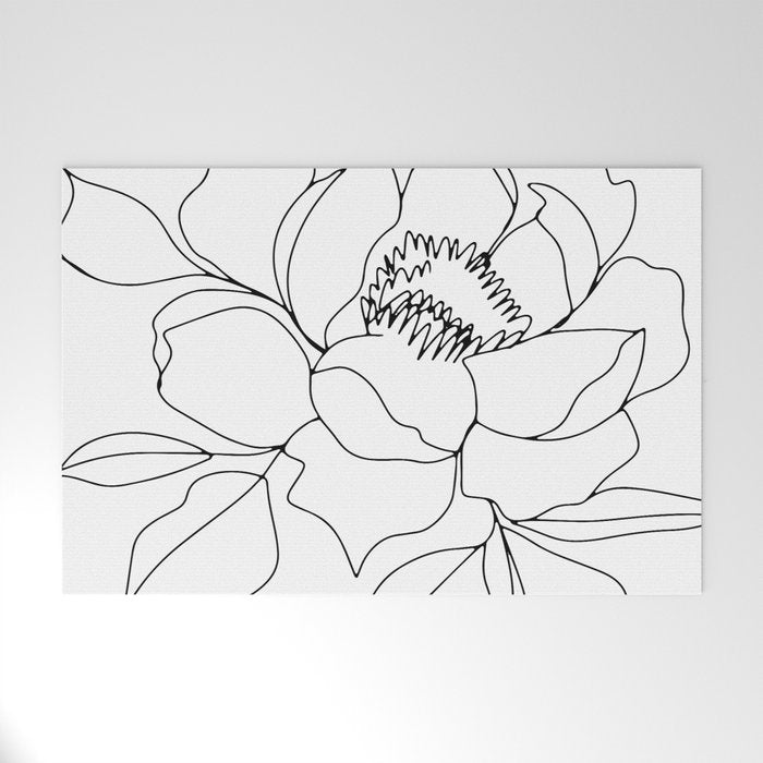 Minimal, Line Art, Floral Prints, Drawing Welcome Mat Gallery Image 1