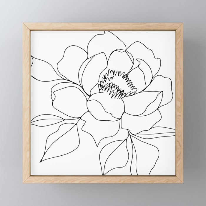 Minimal, Line Art, Floral Prints, Drawing Mini Art Print Gallery Image 1