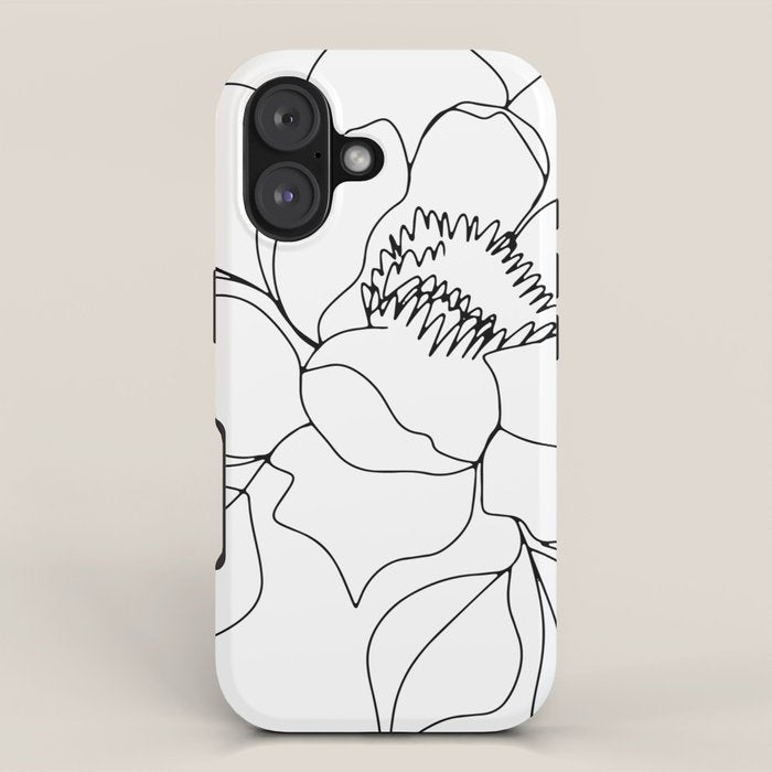 Minimal, Line Art, Floral Prints, Drawing iPhone Case Gallery Image 1