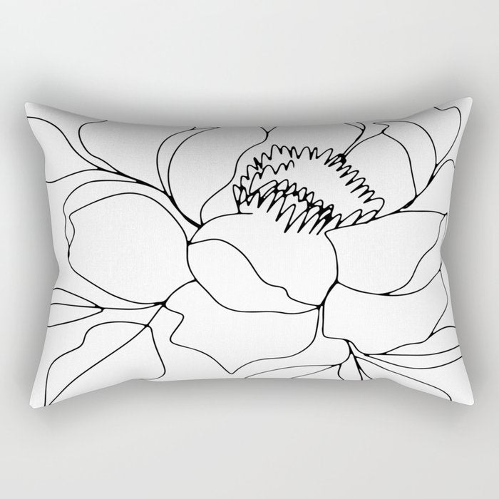Minimal, Line Art, Floral Prints, Drawing Rectangular Pillow Gallery Image 1