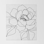 Minimal, Line Art, Floral Prints, Drawing Throw Blanket Gallery Image 2