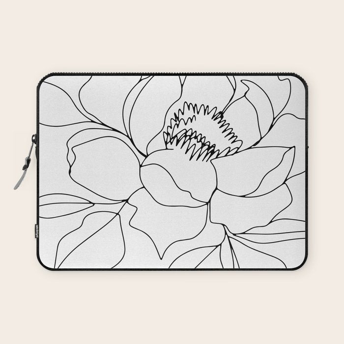 Minimal, Line Art, Floral Prints, Drawing Laptop Sleeve Gallery Image 1