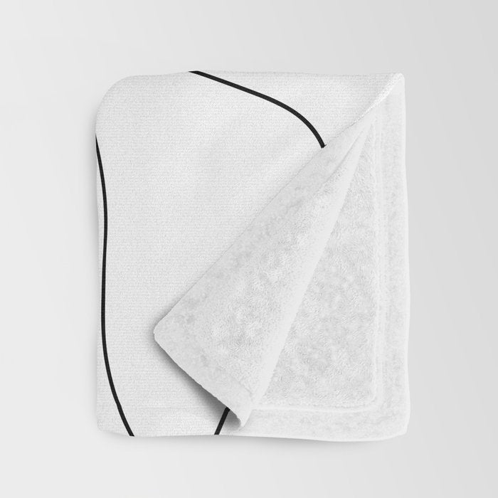 Minimal, Line Art, Floral Prints, Drawing Throw Blanket Gallery Image 3