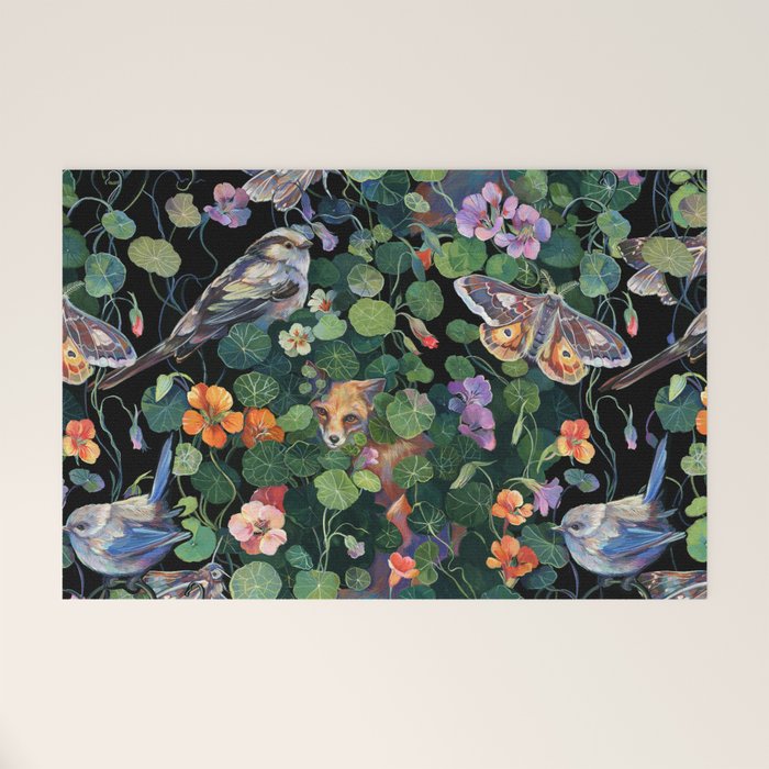 Nasturtium Fox Garden Welcome Mat Gallery Image 1