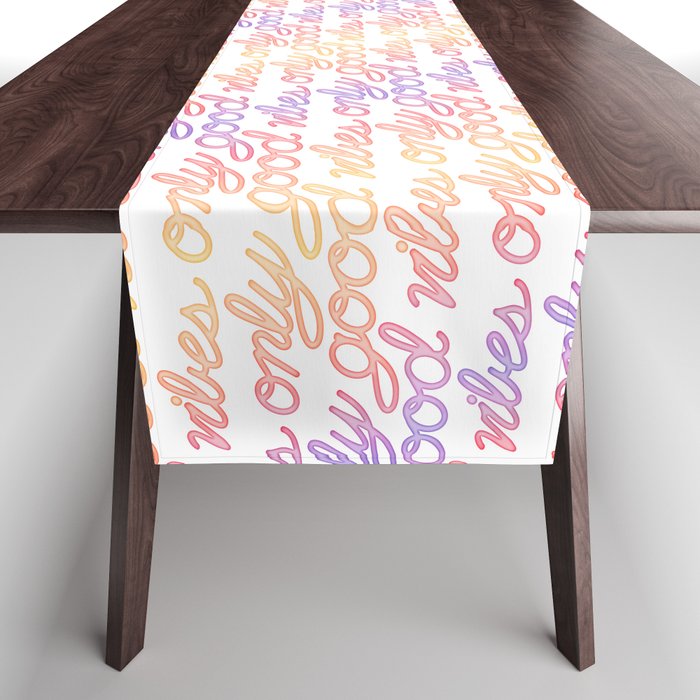Good Vibes Only - Rainbow Table Runner Gallery Image 1