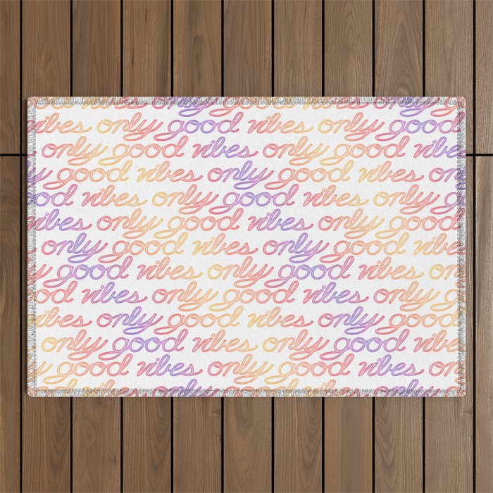 Good Vibes Only - Rainbow Outdoor Rug Gallery Image 1