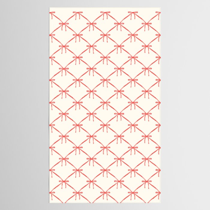 Bows & Ribbons Pattern II Red Tablecloth Gallery Image 2