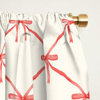 Bows & Ribbons Pattern II Red Window Curtain Gallery Image 2