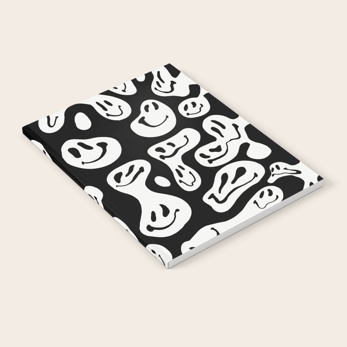 Black and White Dripping Smiley Notebook Gallery Image 1