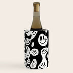 Black and White Dripping Smiley Wine Chiller Gallery Image 1