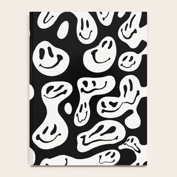 Black and White Dripping Smiley Notebook Gallery Image 4