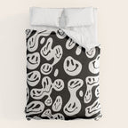 Black and White Dripping Smiley Comforter Gallery Image 6
