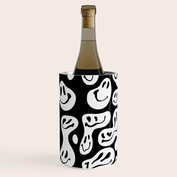 Black and White Dripping Smiley Wine Chiller Gallery Image 3