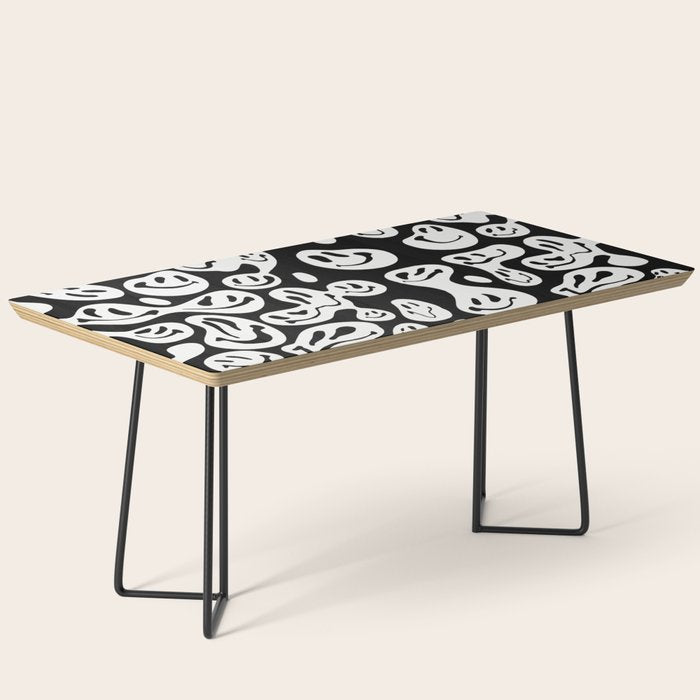 Black and White Dripping Smiley Coffee Table Gallery Image 1
