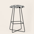 Black and White Dripping Smiley Stool Gallery Image 1