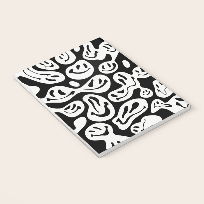 Black and White Dripping Smiley Notebook Gallery Image 3